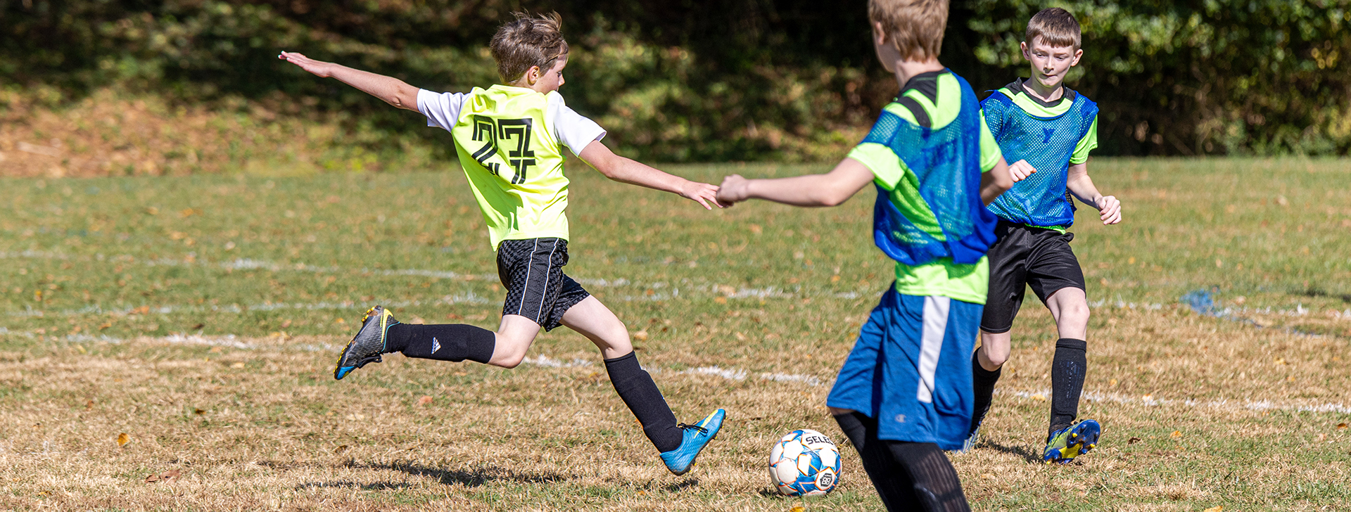 Boys play soccer for Bedford County Parks and Rec